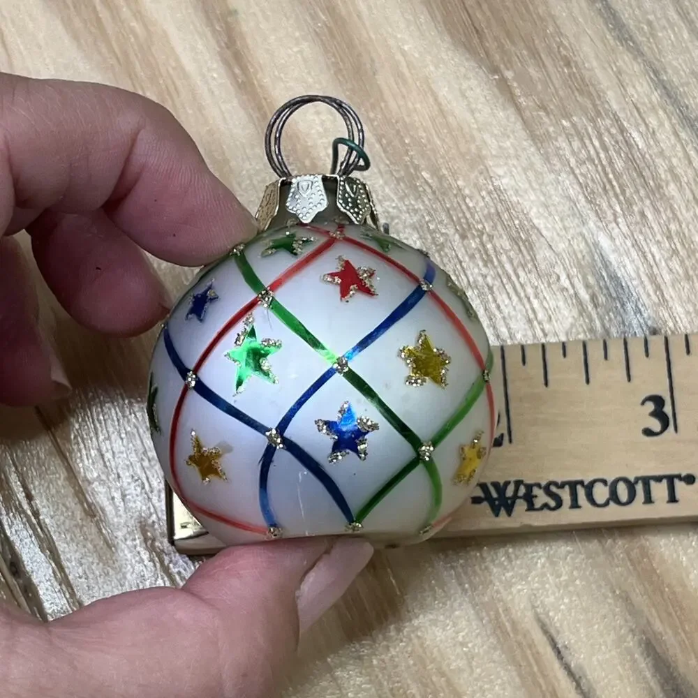 Vtg 2000 Department 56 6 Piece Glass Christmas Ornament Place Card Holder - Picture 11 of 11